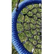 Half of the heavy duty nest swing showing the thick blue rope rim