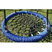 Close up of the heavy duty blue rope rim and black net