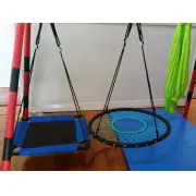 Padded Sensory Swing Stand with Bolster Swing and Flexion Disc