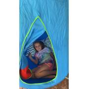 Blue Hangout Hanging Nest with Curved Tripod Stand