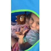 Blue Hangout Hanging Nest with Curved Tripod Stand