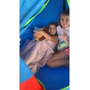 Blue Hangout Hanging Nest with Curved Tripod Stand