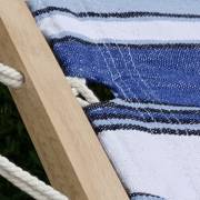 Large Blue and White Canvas Hammock with Spreader Bar