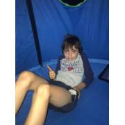 Blue Hangout Hanging Nest with Curved Tripod Stand