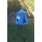 Blue Hangout Hanging Nest with Curved Tripod Stand