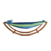 Kids Blue Wooden Rocking Free Standing Hammock