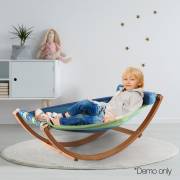 Kids Blue Wooden Rocking Free Standing Hammock