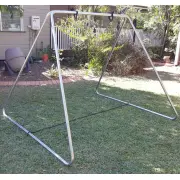 Blue Hangout Hanging Nest with Swing Set Stand (Galvanised)