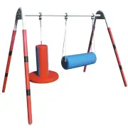 Padded Sensory Swing Stand with Bolster Swing and Flexion Disc