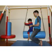 Padded Sensory Swing Stand with Bolster Swing and Flexion Disc