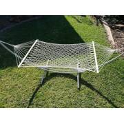 XL Free Standing Hammock: White Rope Hammock and Arc Stand