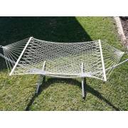 XL Free Standing Hammock: White Rope Hammock and Arc Stand