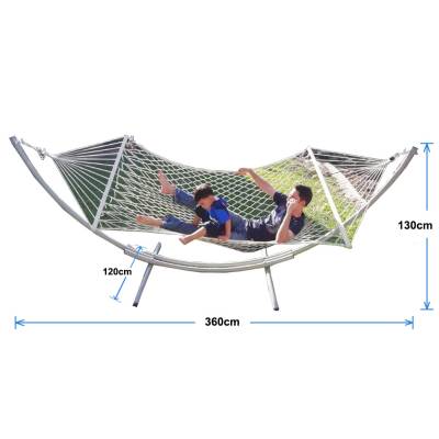 XL Free Standing Hammock: White Rope Hammock and Arc Stand