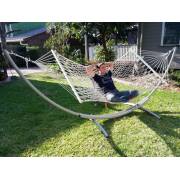 XL Free Standing Hammock: White Rope Hammock and Arc Stand