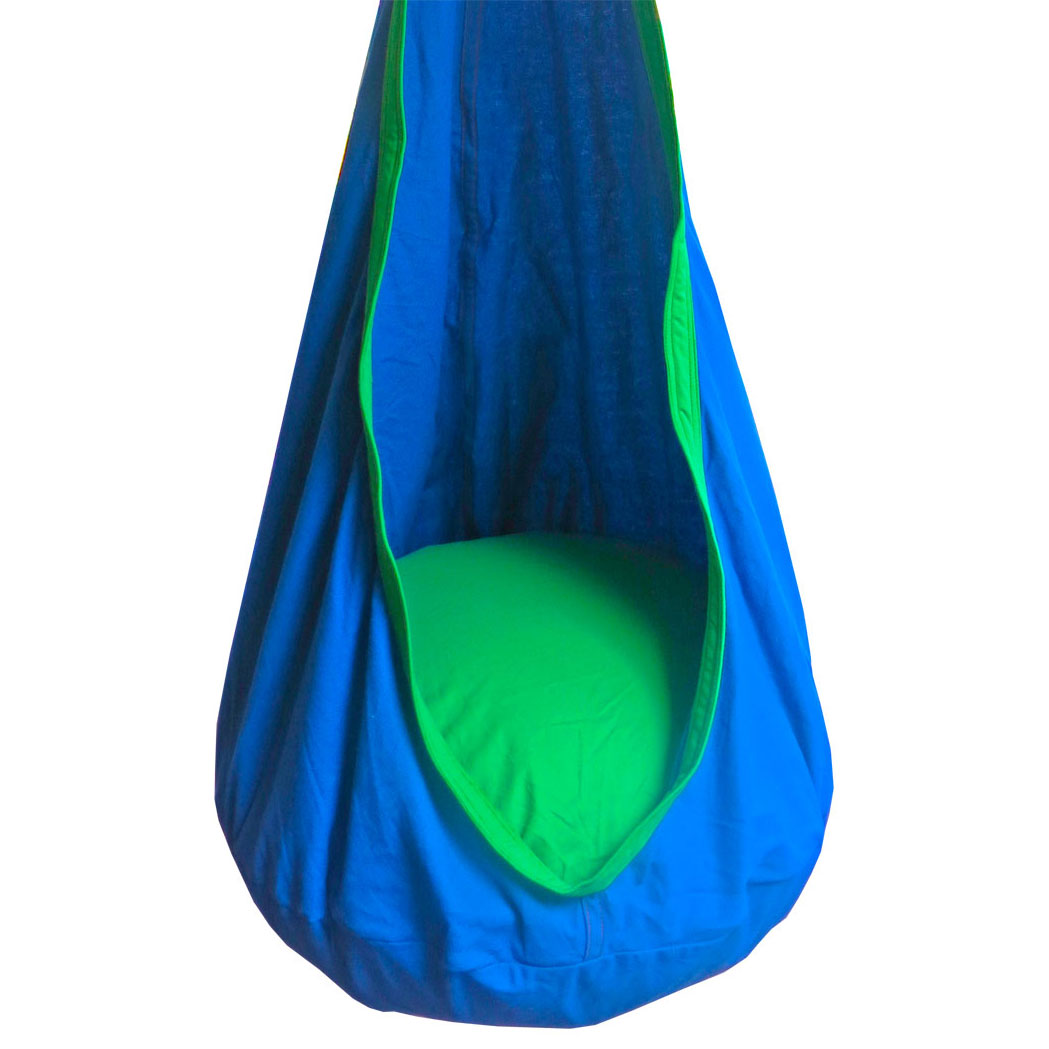 Blue And Green Kids Sensory Swing Pod Chair - Heavenly Hammocks