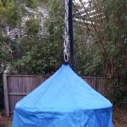 Blue Hangout Hanging Nest with Curved Tripod Stand